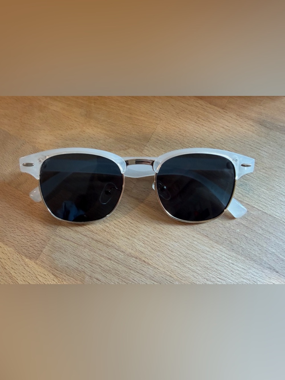 Cotton On Women's Sunglasses White/Clear & Gold Colored Frame w/Black Lenses